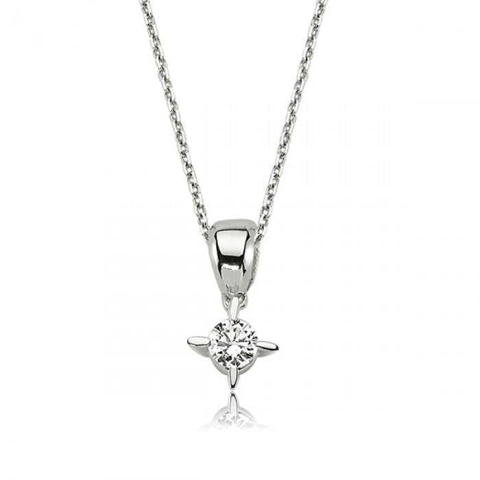 Pırlanta Tektaş Kolye - G Renk 0,15 Karat 14 Ayar