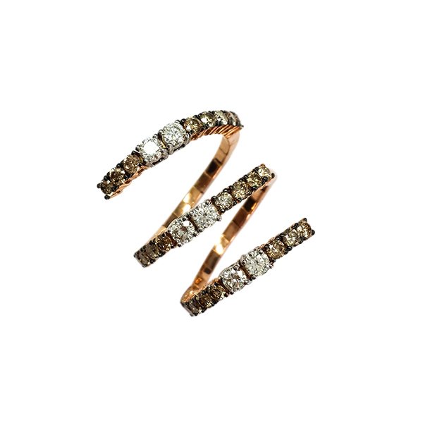 Üç Sıra Yaylı Pırlanta Yüzük