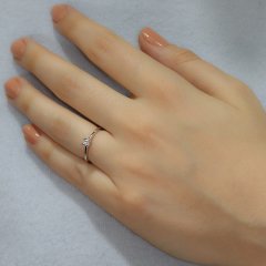 Prenses Kesim Pırlanta Tektaş Yüzük - G Renk 0,14 Karat 14 Ayar