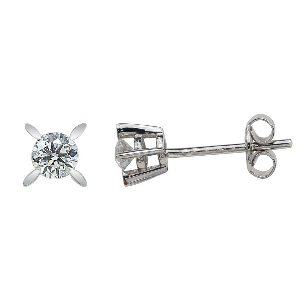 Tektaş Pırlanta Küpe - 0,22 Karat Badem Tırnak 14K