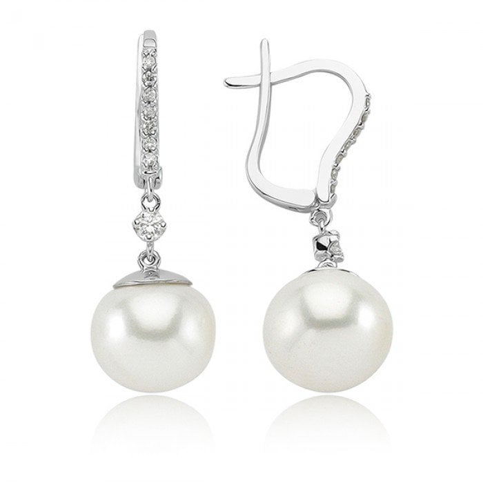 Pırlantalı İnci Küpe