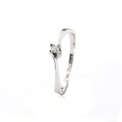 Tektaş Pırlanta Yüzük 8 Ayar - Beyaz - 0,05 Karat