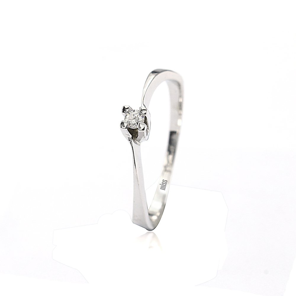 Tektaş Pırlanta Yüzük 8 Ayar - Beyaz - 0,05 Karat