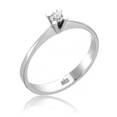 Pırlanta Tektaş Yüzük - G Renk 0,10 Karat Takoz Tırnak 18 Ayar