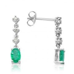 Pırlantalı Oval Zümrütlü Set