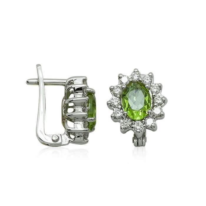 Renkli Taşlı Küpe - Pırlantalı Sultanayt Anturaj Küpe